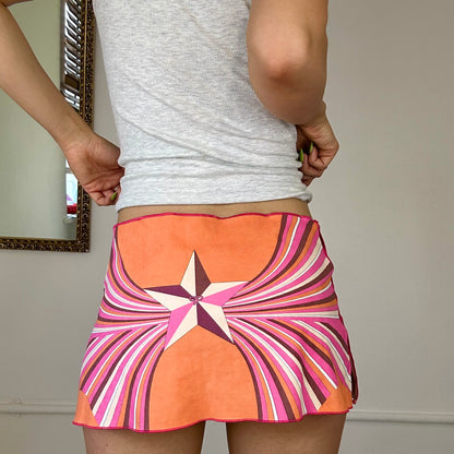 00’s colourful micro mini skirt