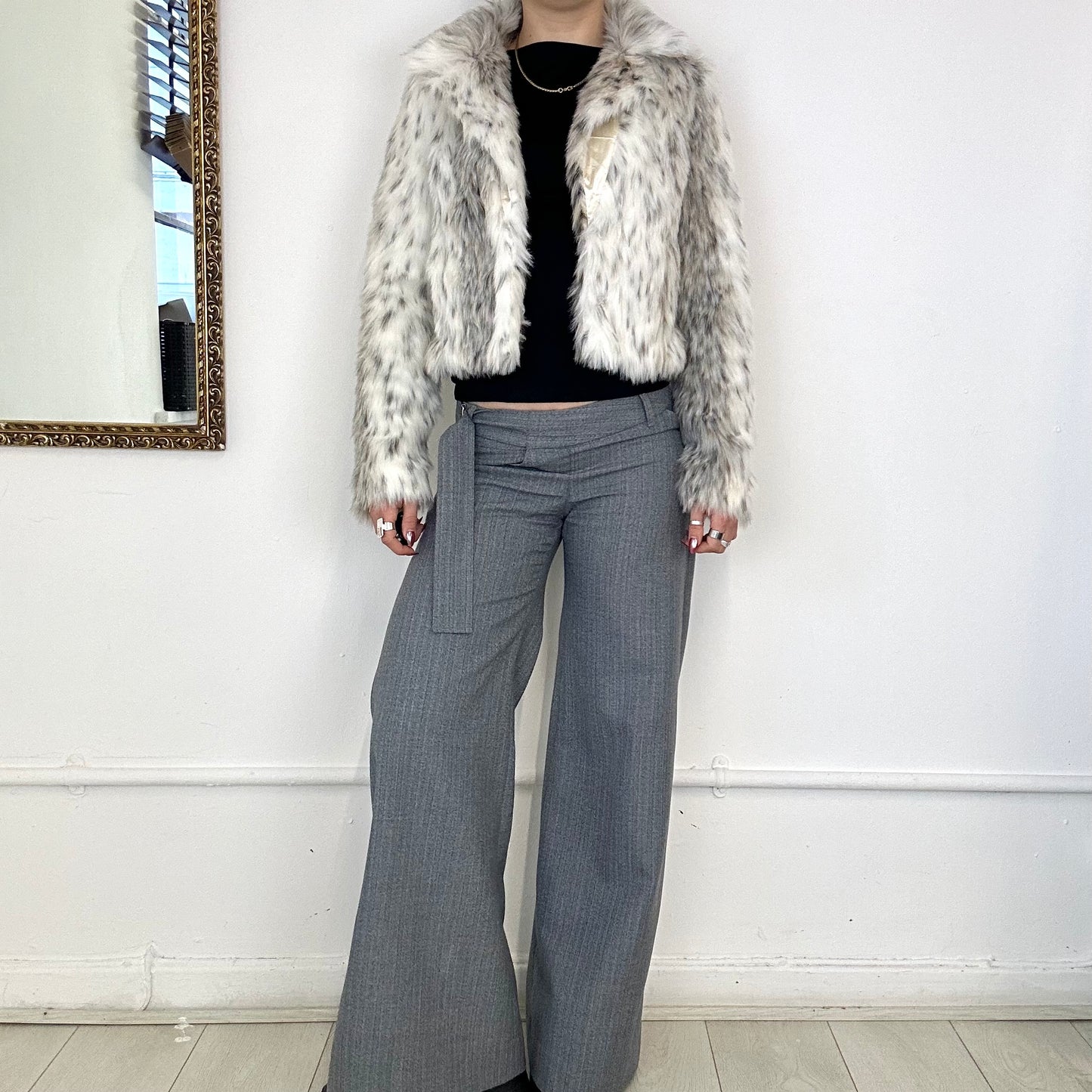 00's faux fur cropped jacket