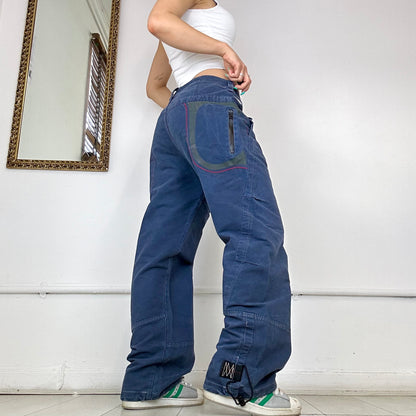 navy baggy cargo trousers