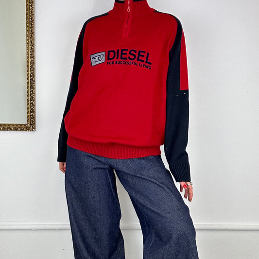 diesel spell out knitted jumper