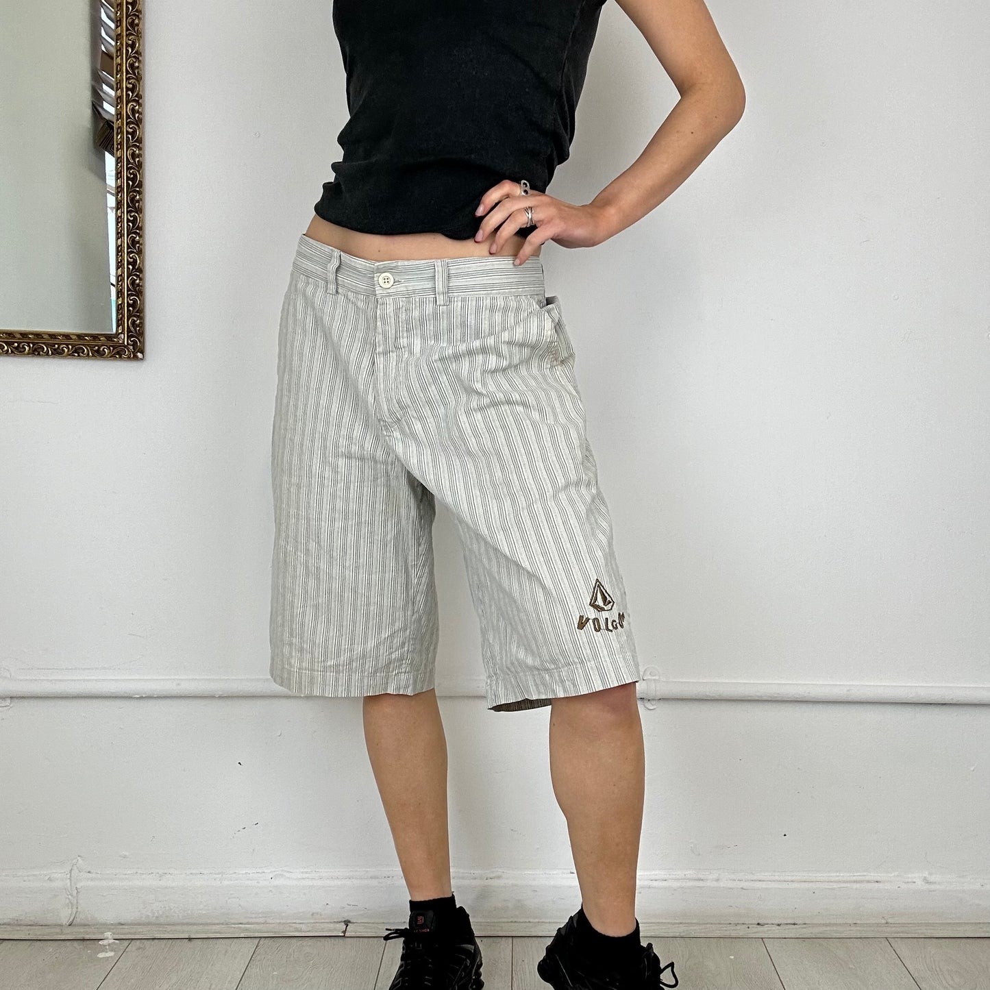 00’s striped long shorts