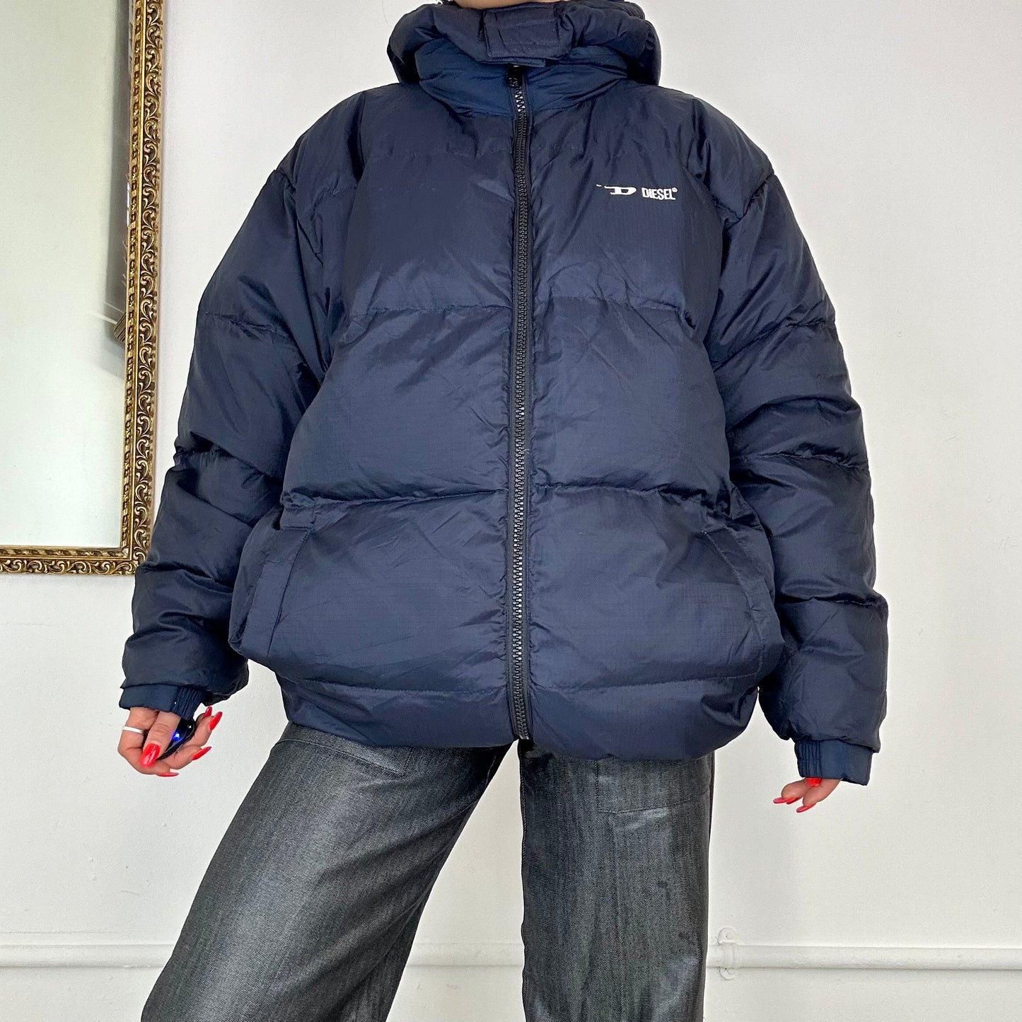 reversible diesel puffer jacket