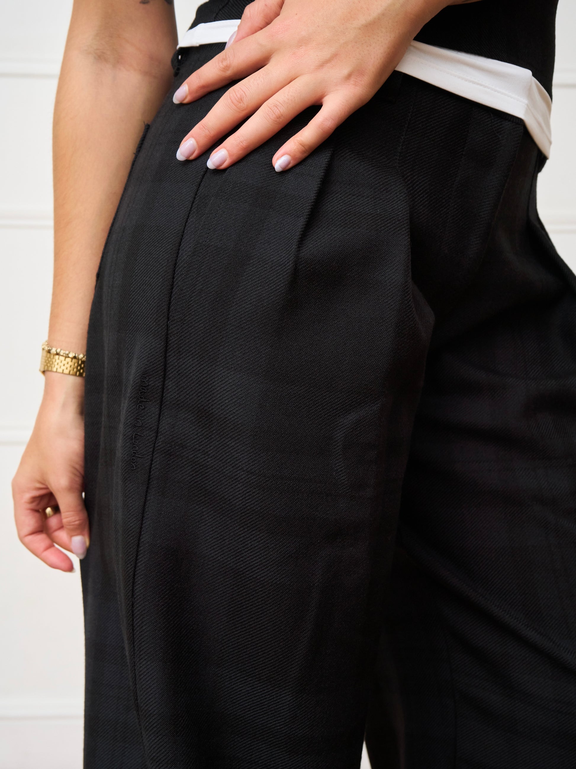 parker trouser - black wool