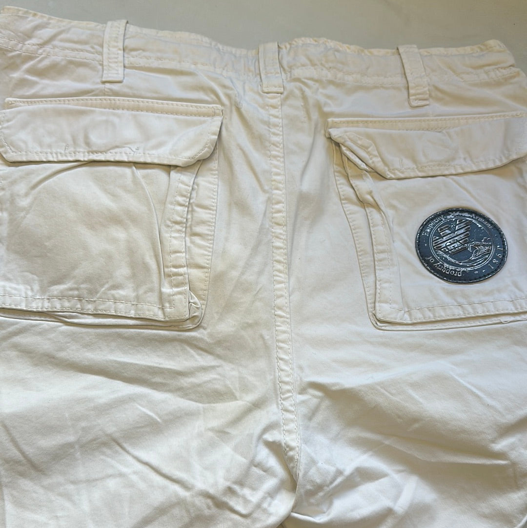 white cargo shorts by emporio armani