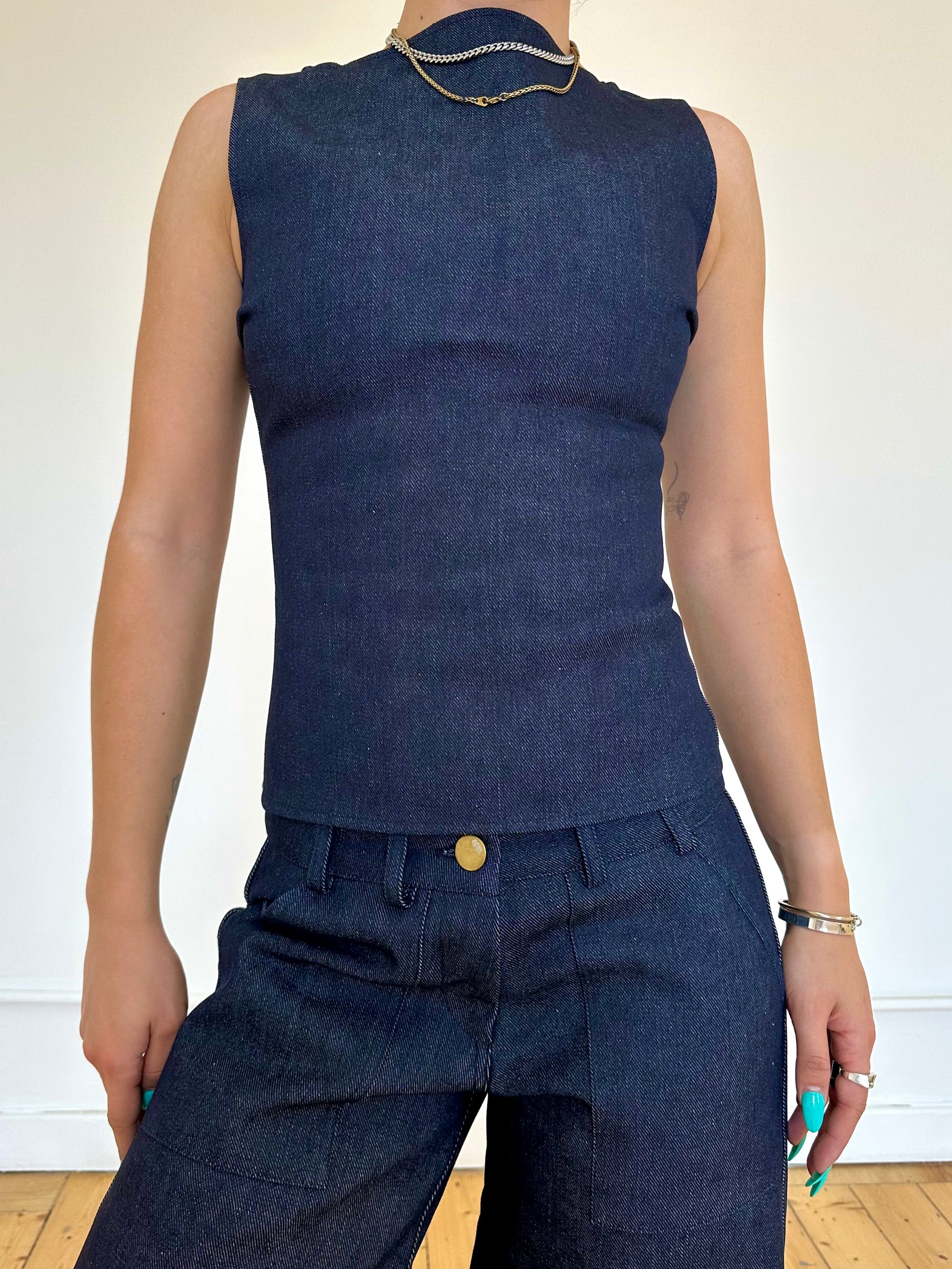 charlie top - navy denim