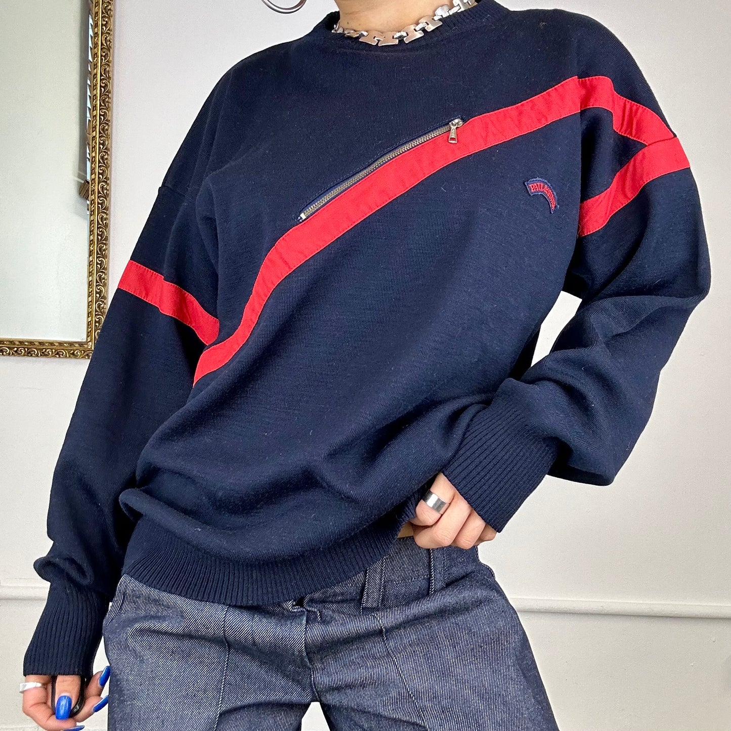 baggy zip detail jumper