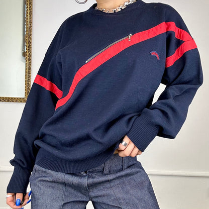 baggy zip detail jumper