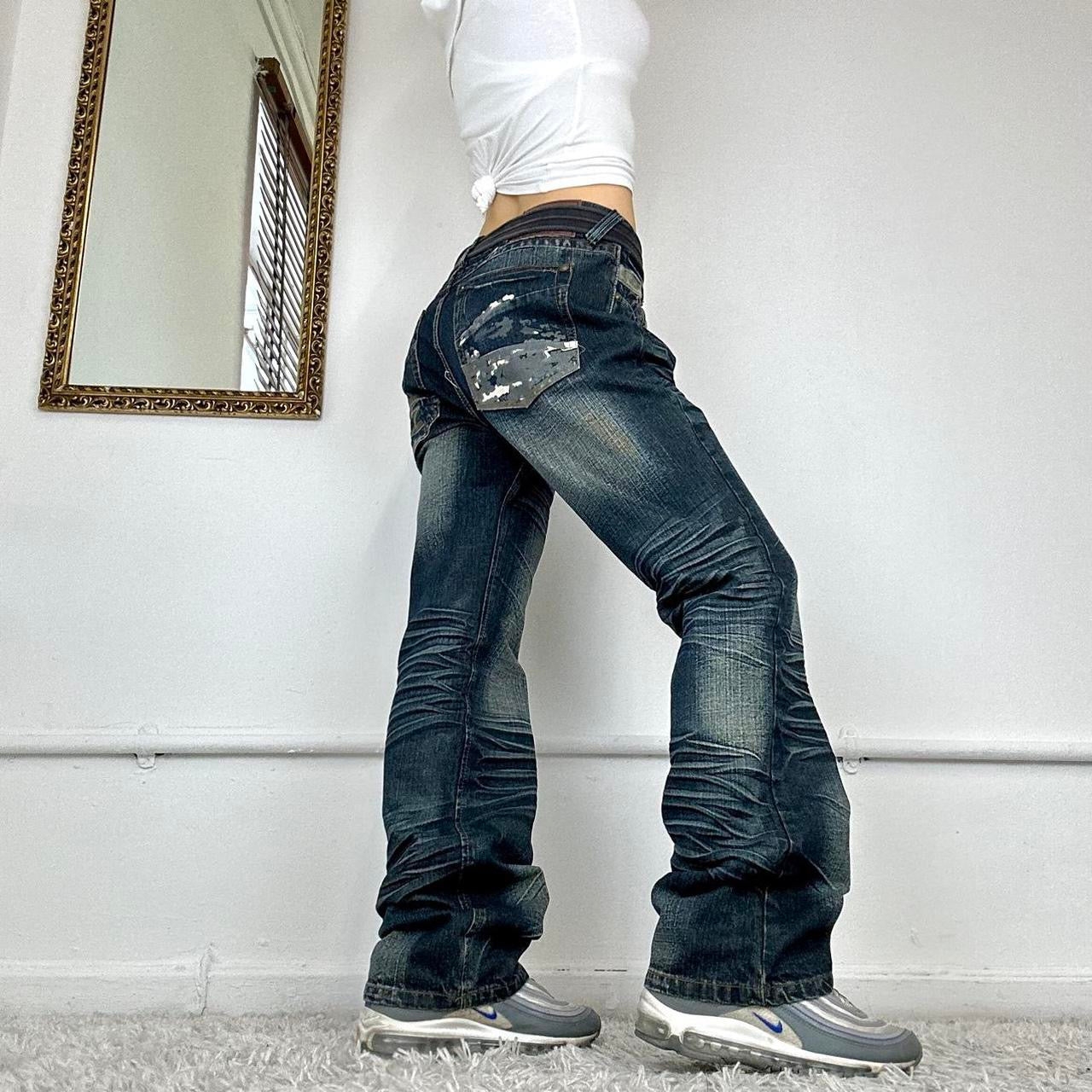 2000s baggy dark wash jeans