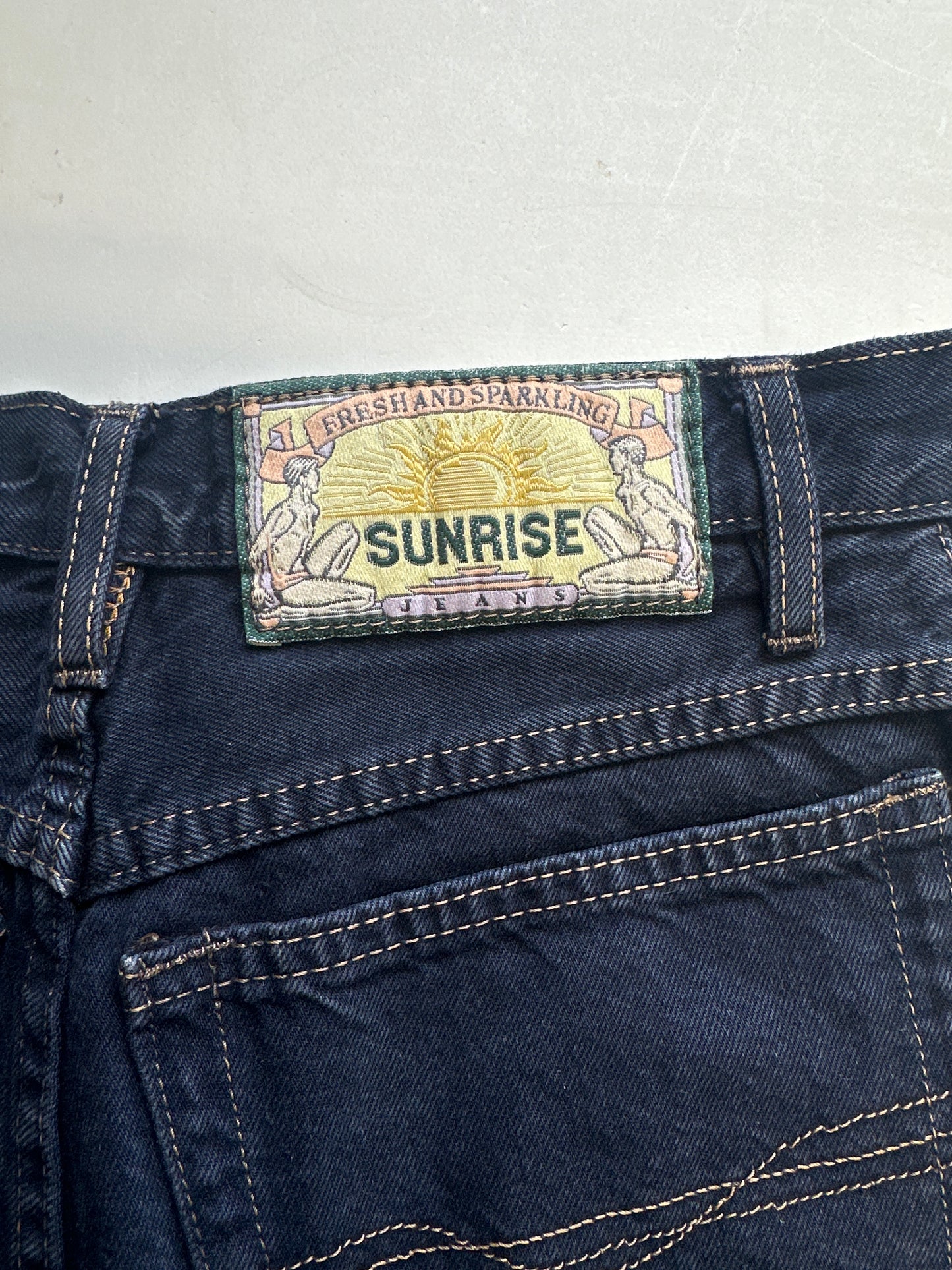 dark wash denim shorts by sunrise