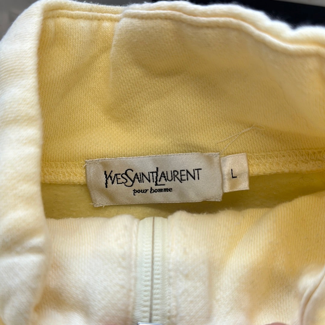 yellow yves saint laurent zip up jumper