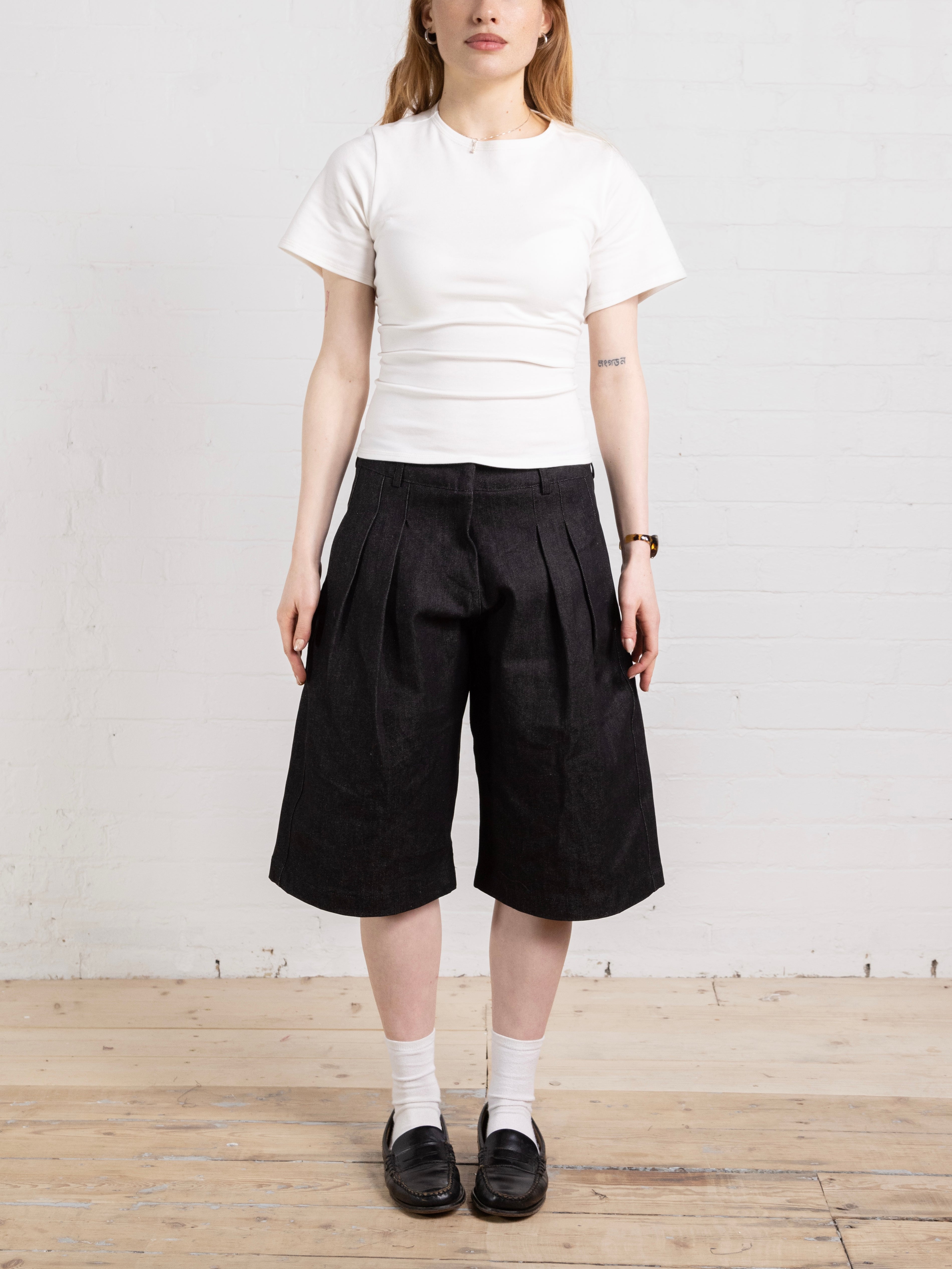 parker short - dark grey denim