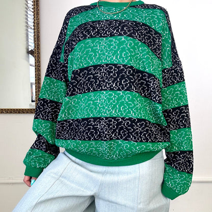 vintage italian green & black knitted jumper