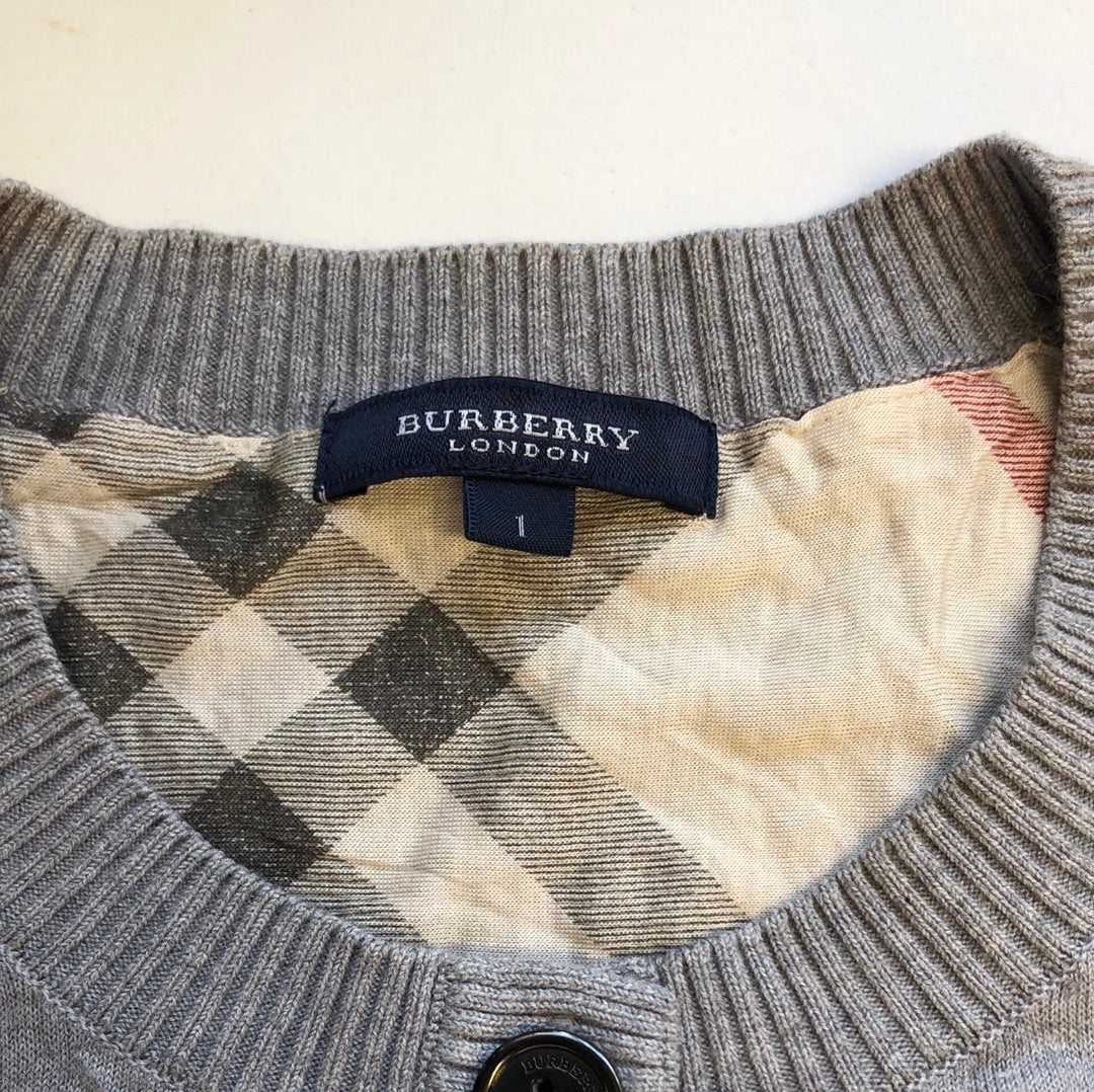 grey button up cardigan by burberry