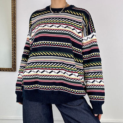 colourful striped knitted lacoste jumper