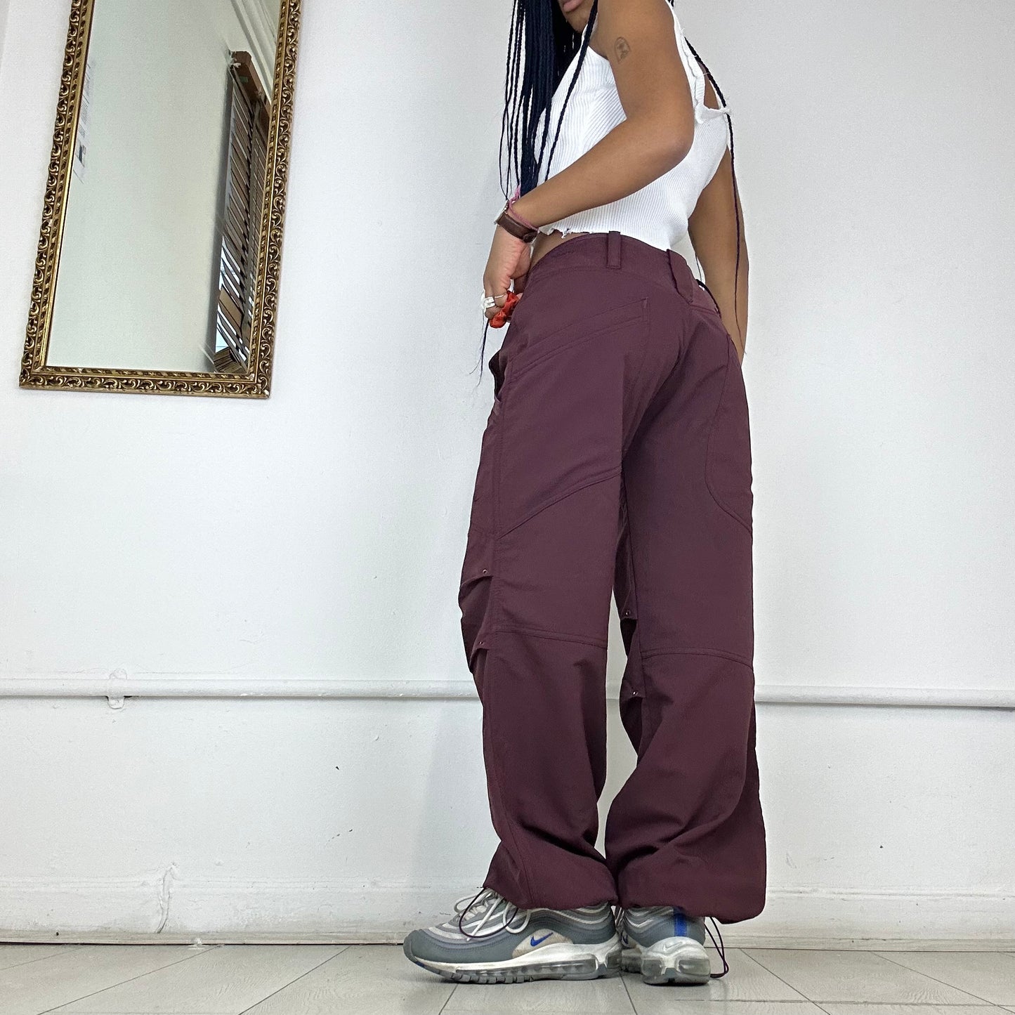 nike burgundy cargo trousers