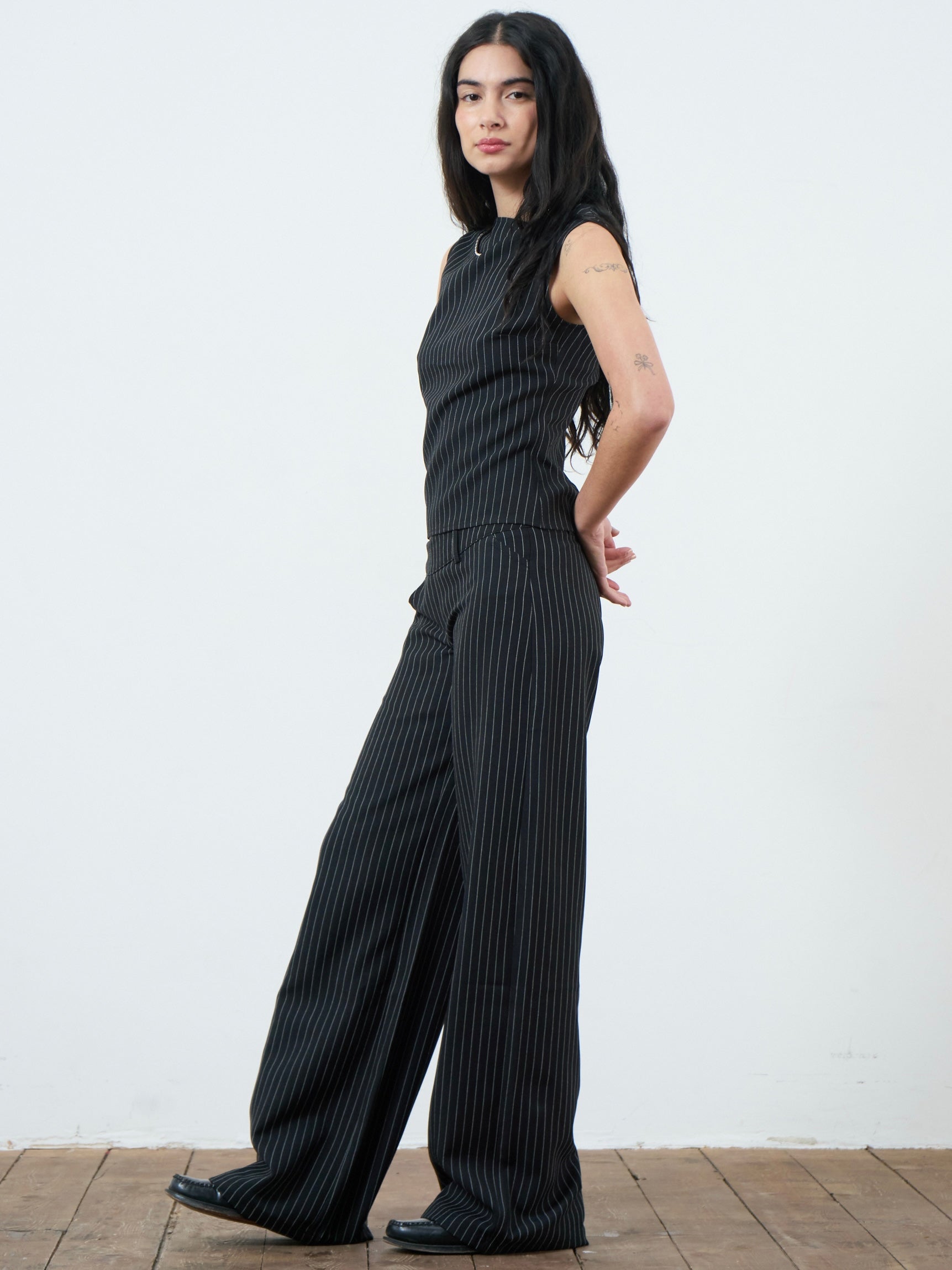 pantalon romain - rayures noires