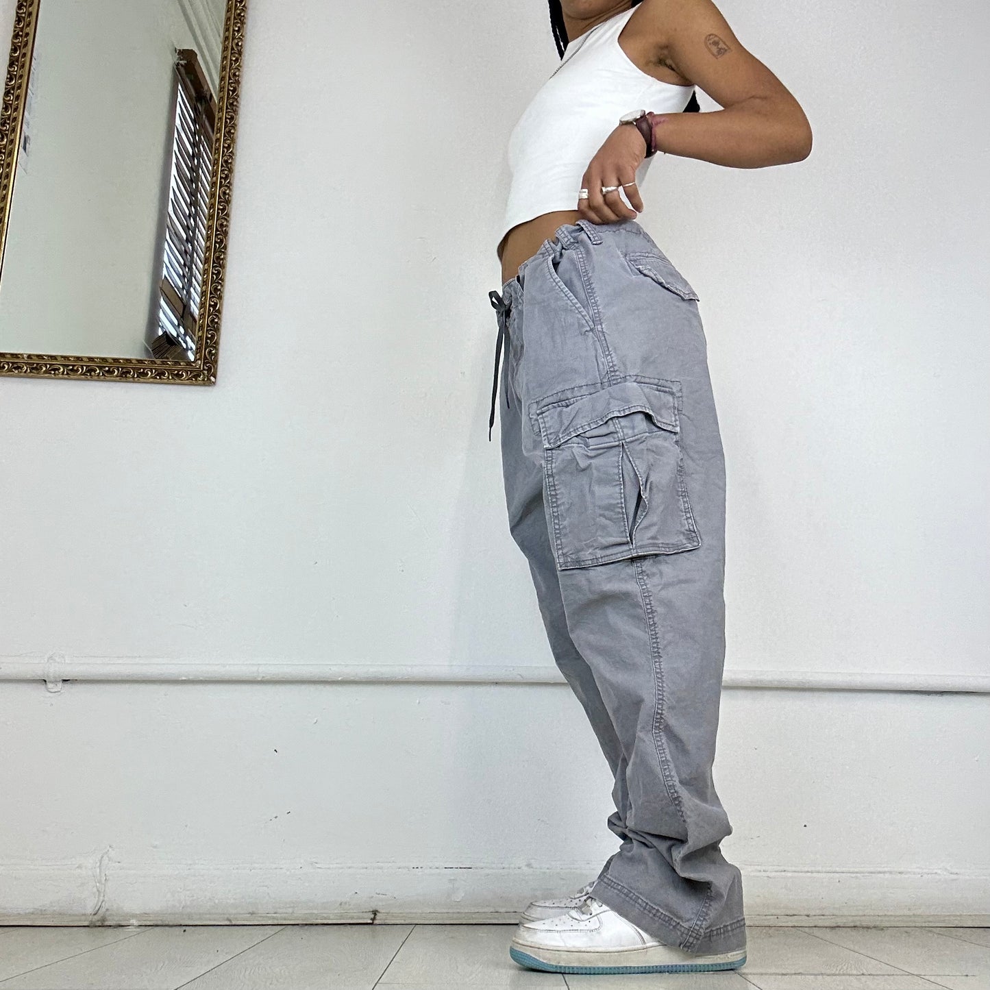 grey vintage cargo trousers