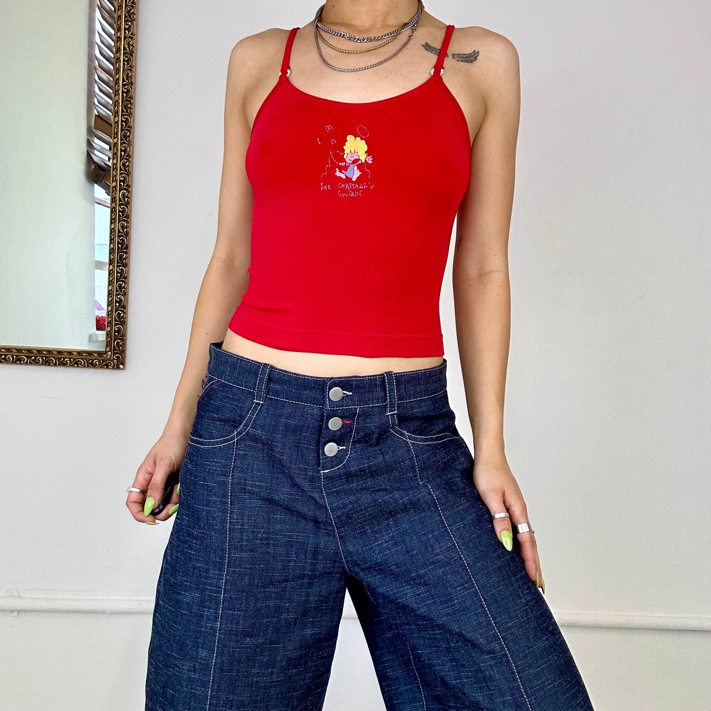 2000's red strappy tank top