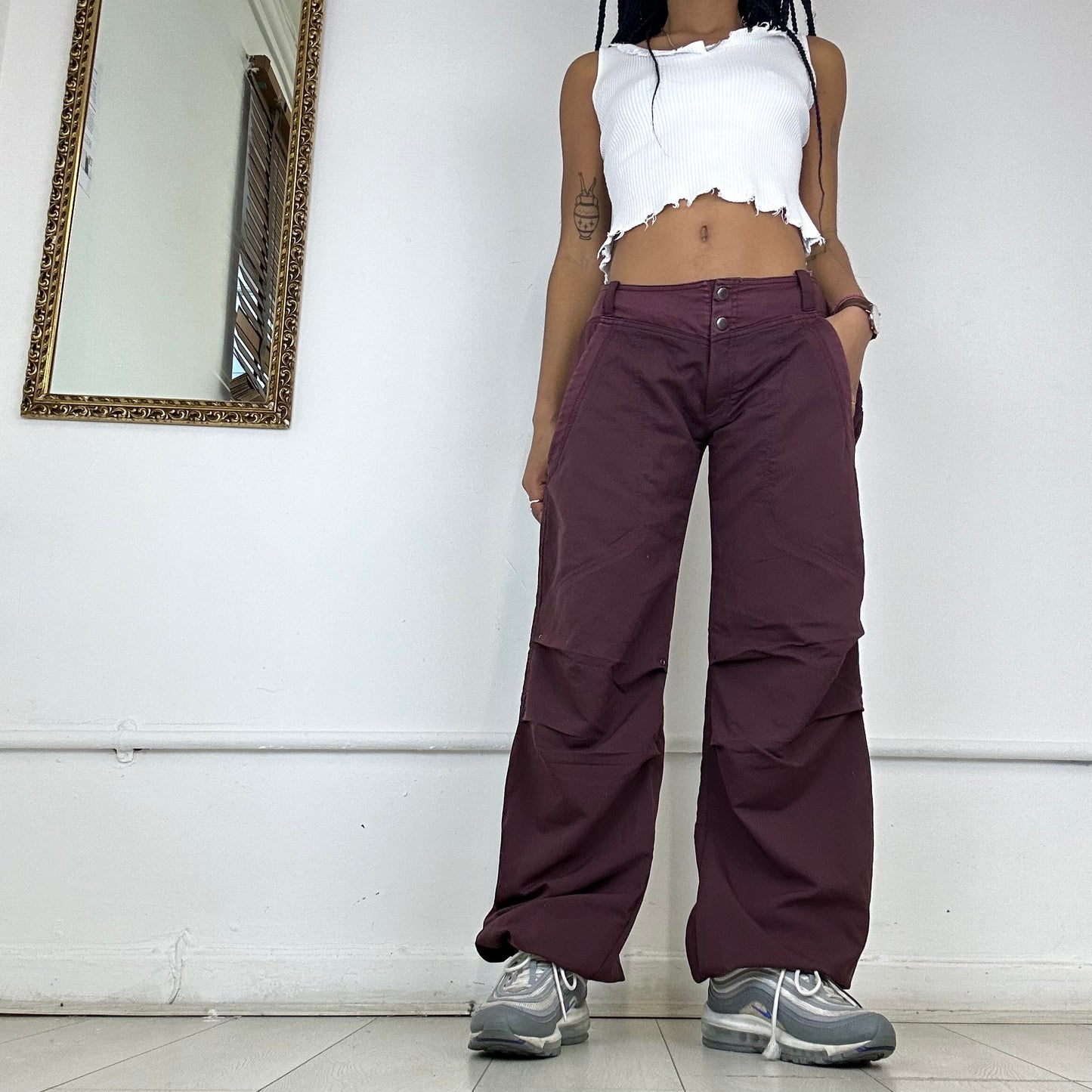 nike burgundy cargo trousers