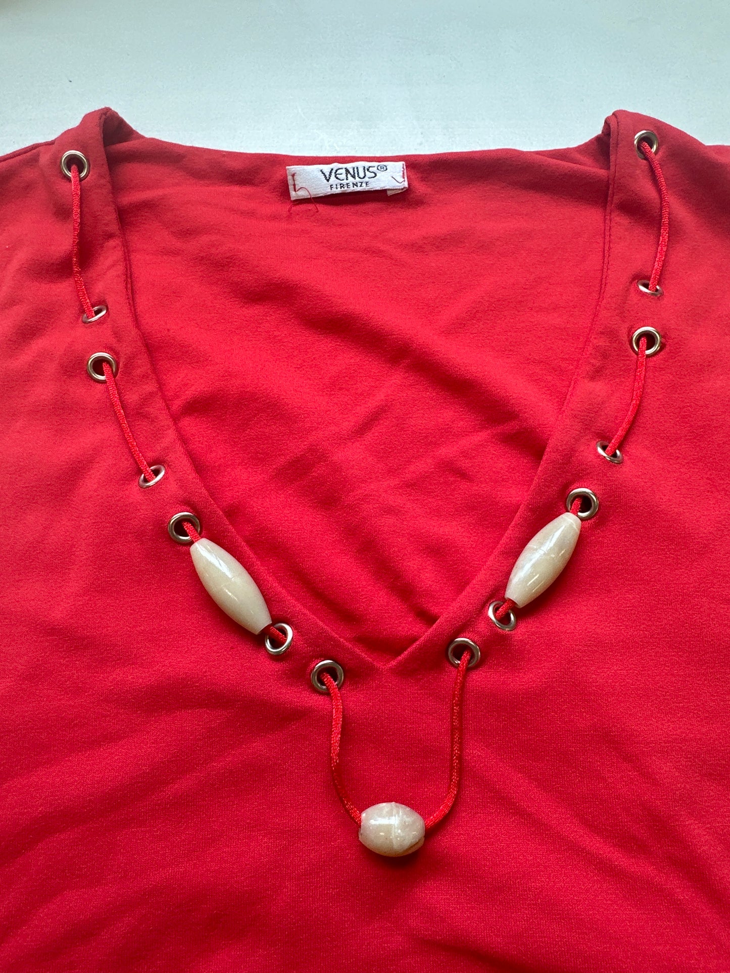 90's red vest v neck top