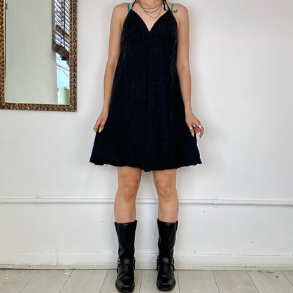 black halterneck flowy dress