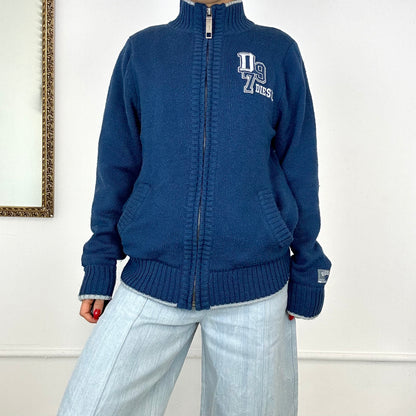 vintage diesel blue knit jumper