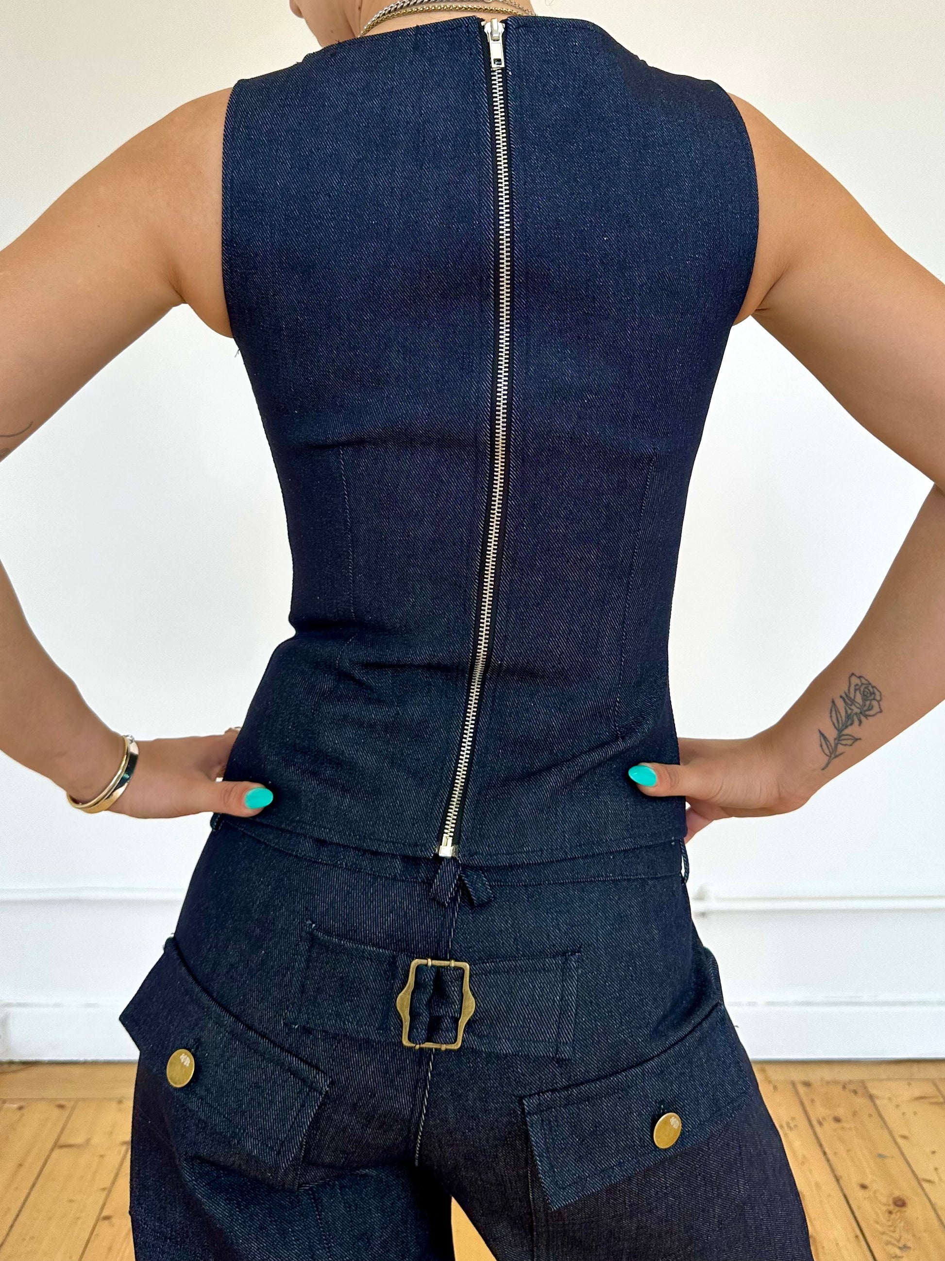 charlie top - navy denim