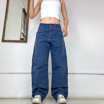 navy baggy cargo trousers