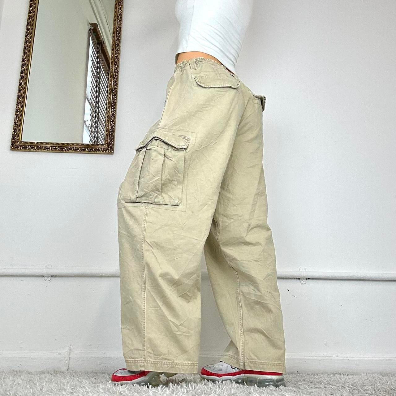 wide leg cargo trousers