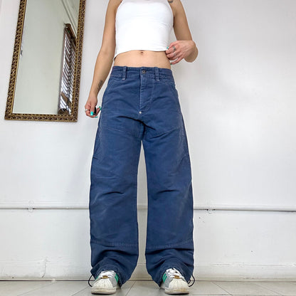 navy baggy cargo trousers