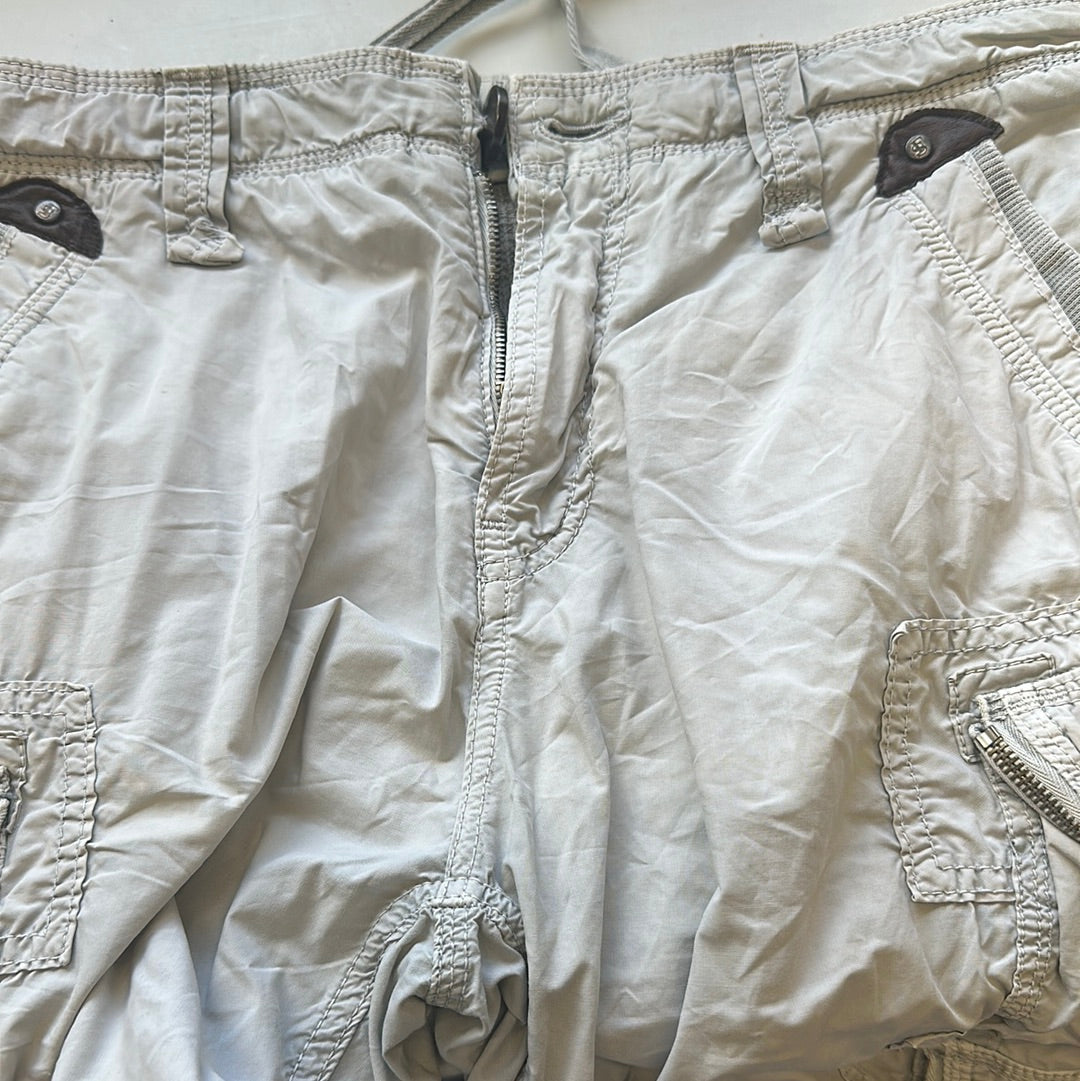 off white long cargo shorts by freesoul