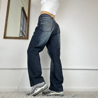 baggy two tone jeans