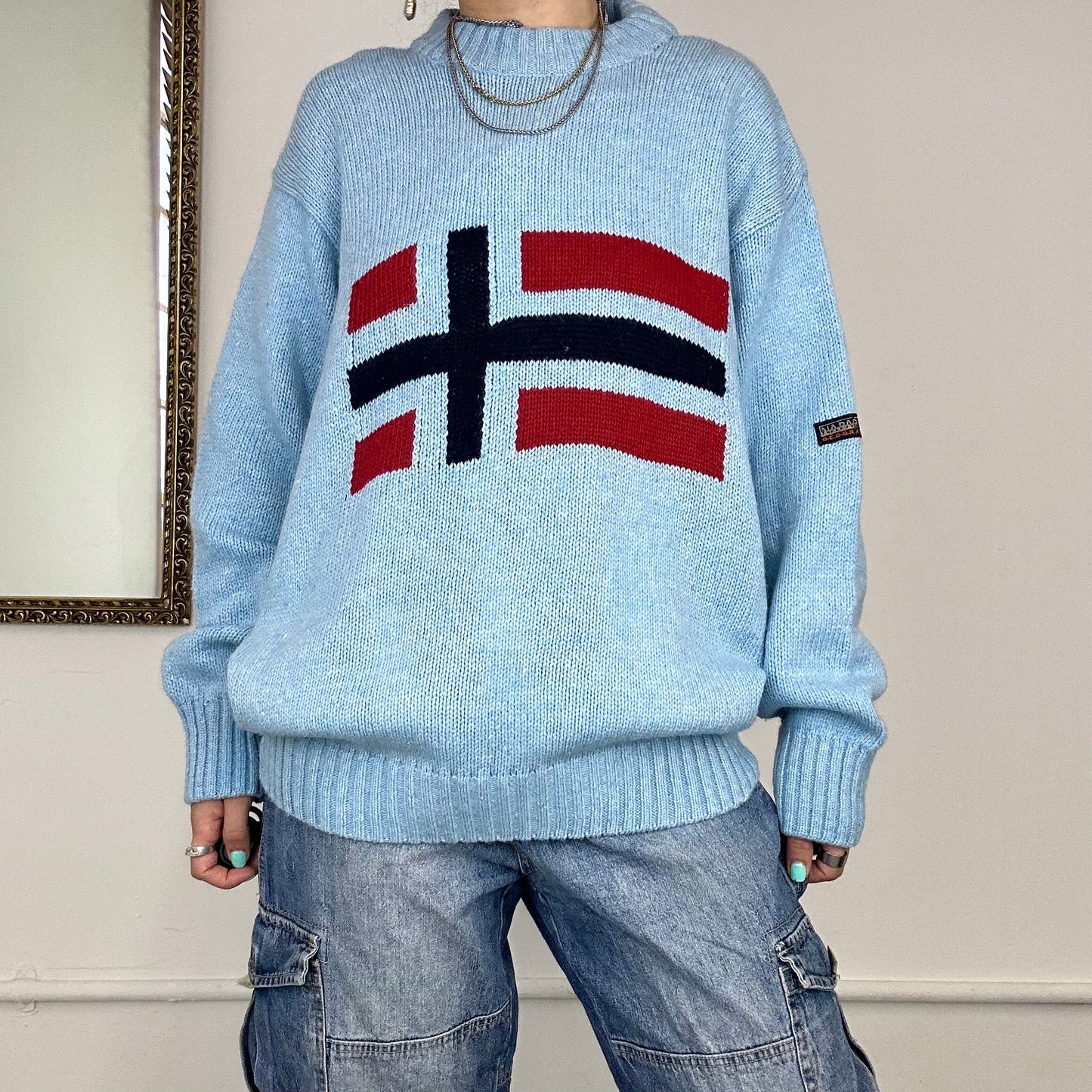 vintage napapijri knitted jumper