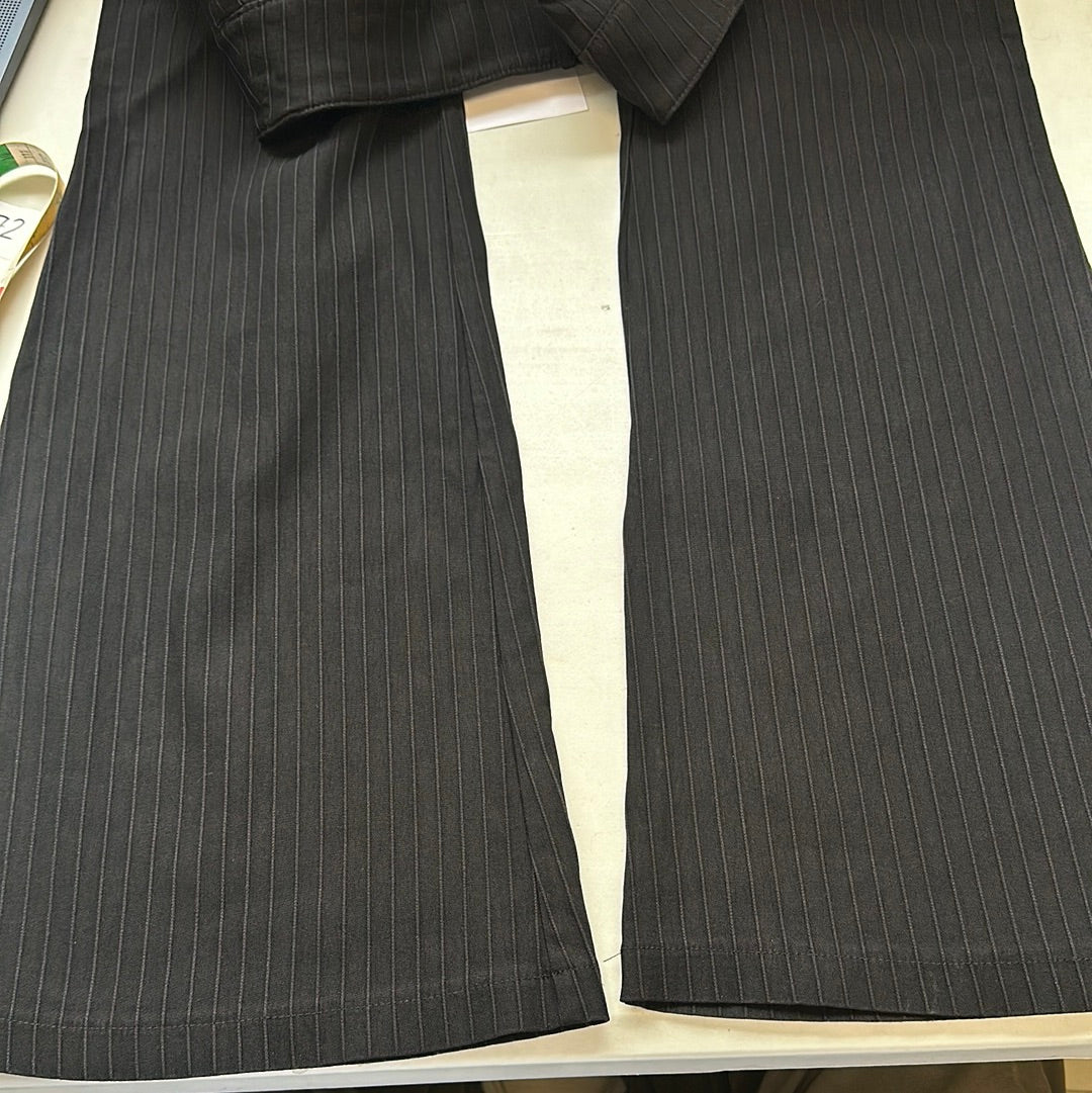 pinstripe flared trousers