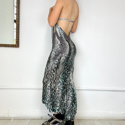 extro snake print slinky maxi dress