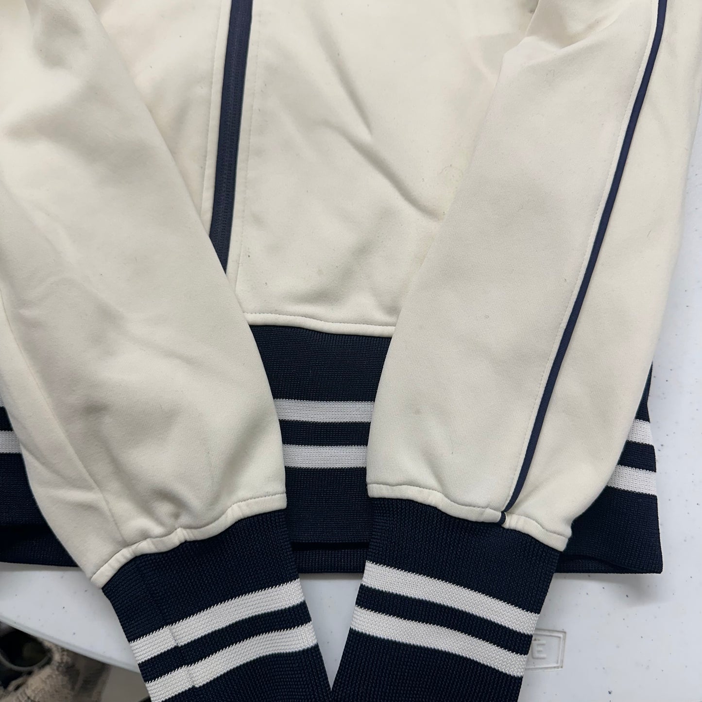 2000's white asics zip up track top