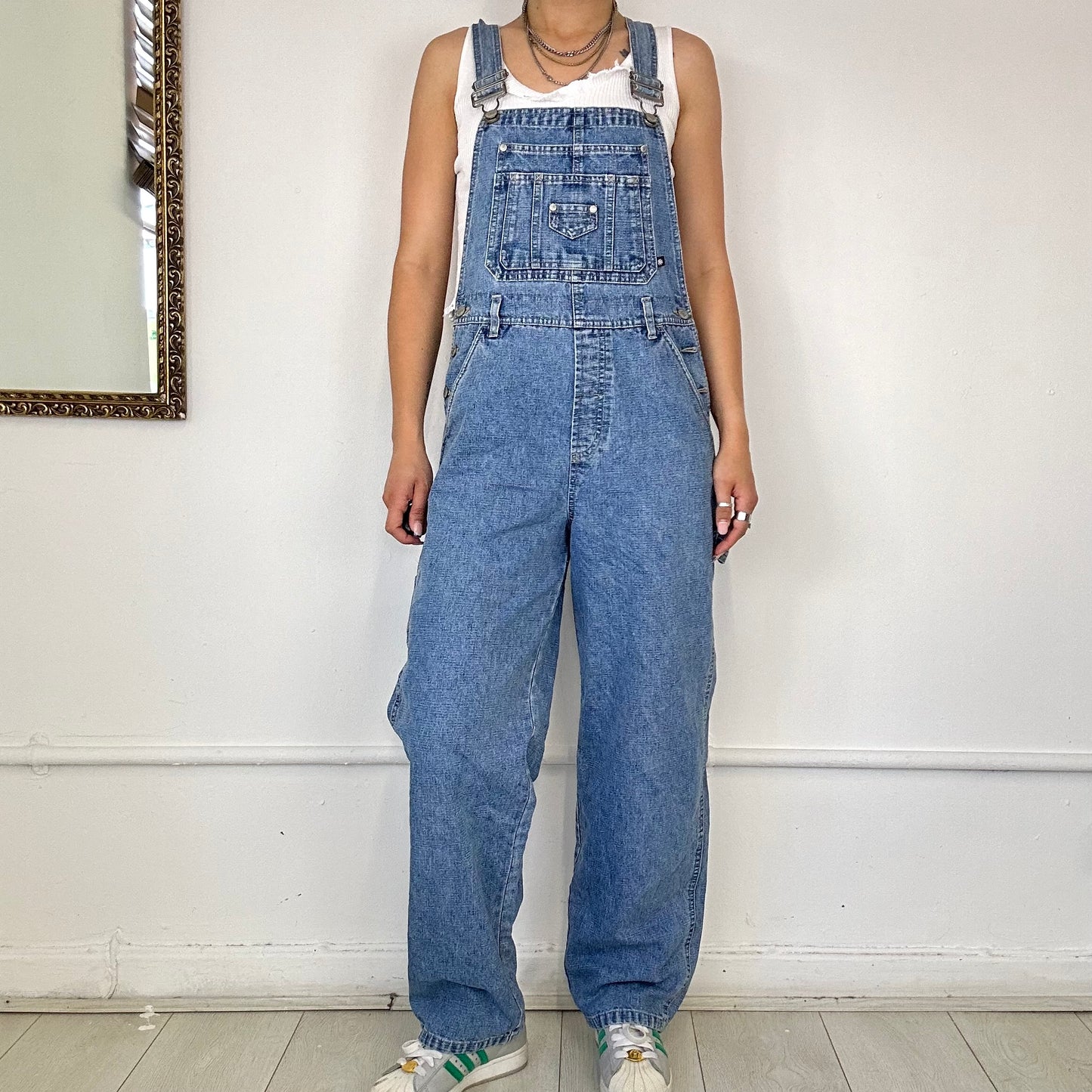 light wash denim dungarees