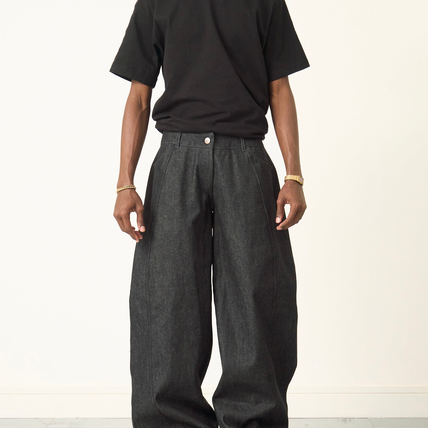 balloon jean - dark grey denim