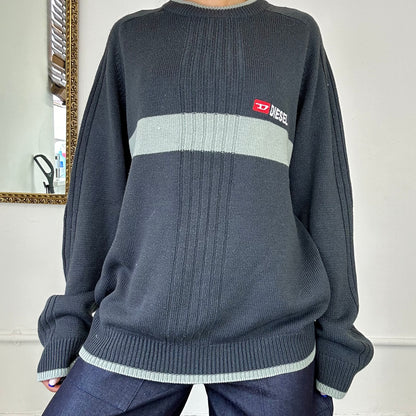 vintage grey diesel knitted jumper