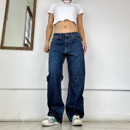 sean john wide leg navy jeans