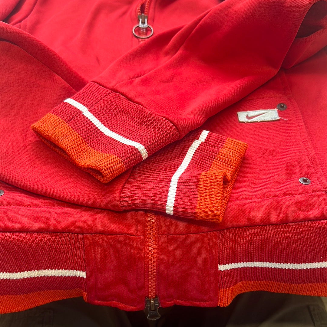 90s red nike dual zip sports jacket