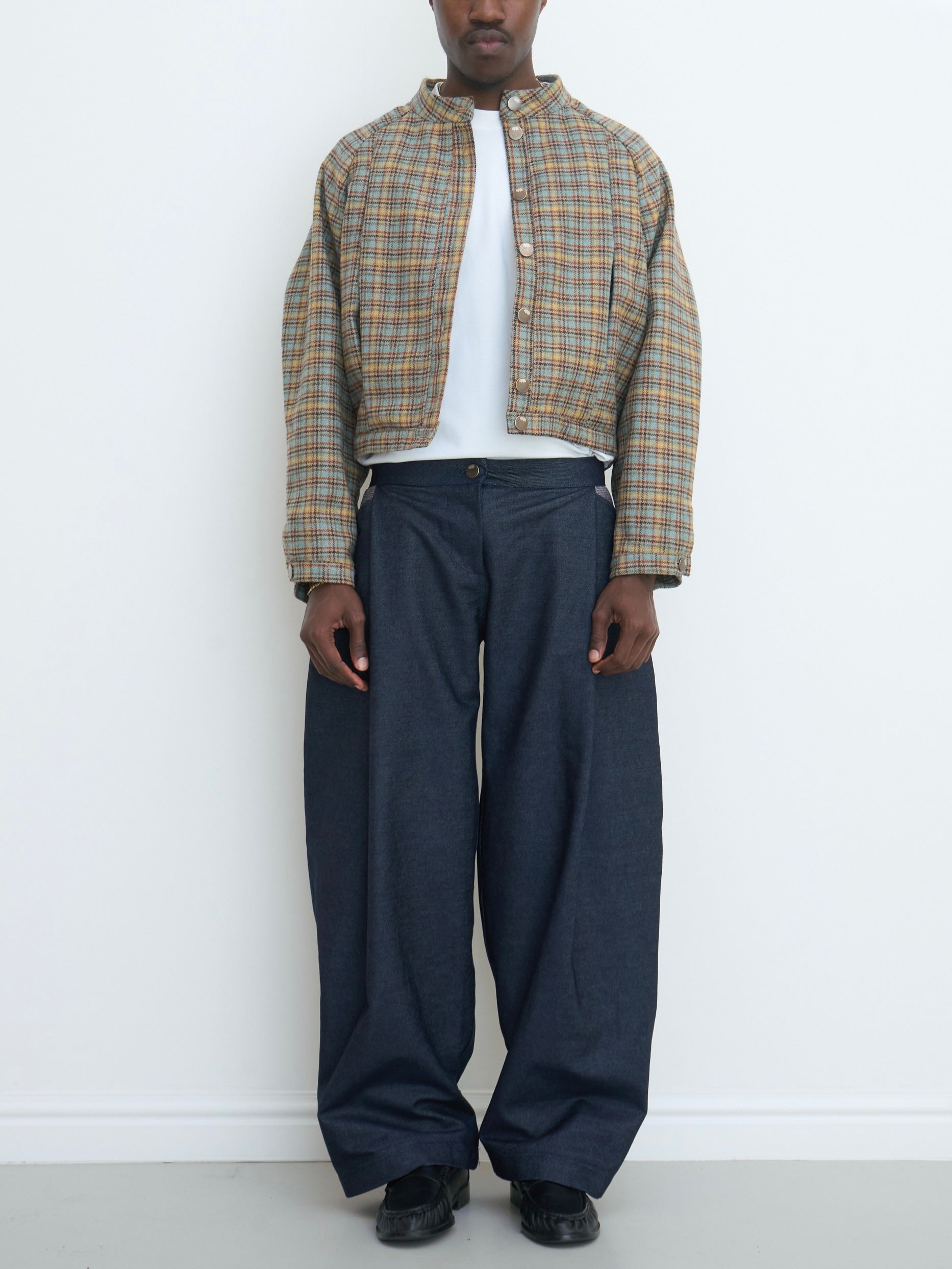 arden jacket - sandstone plaid wool