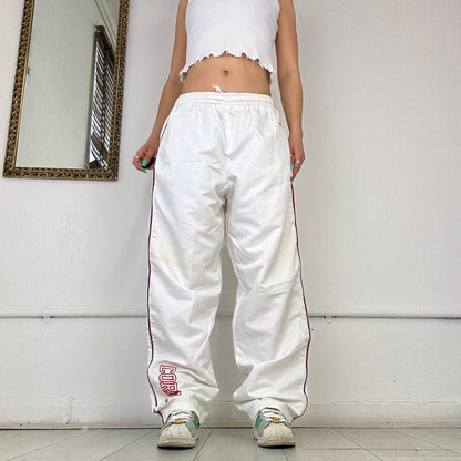 2000's white nike tracksuit bottoms