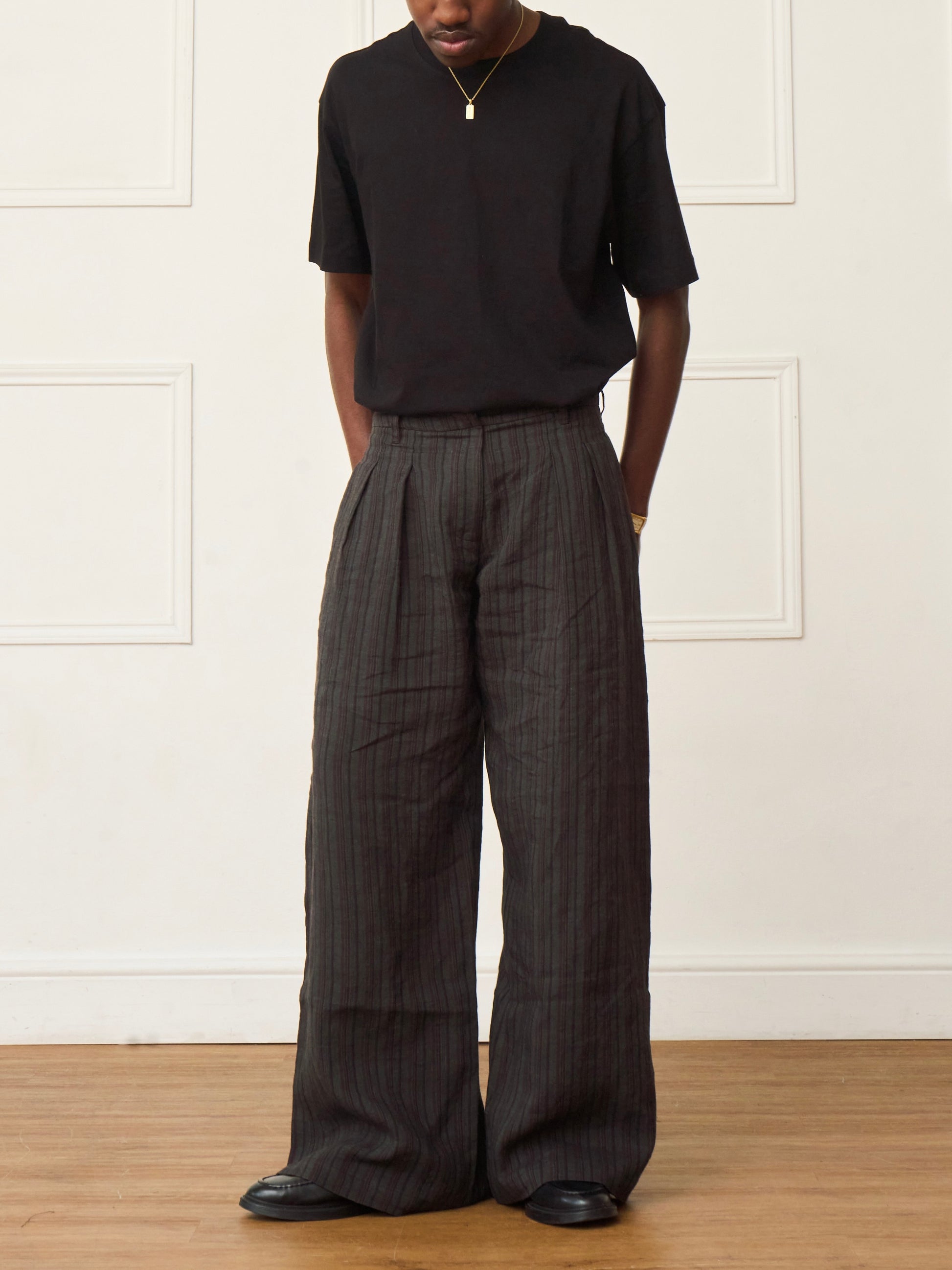 parker trouser - cinder linen