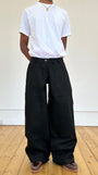 black wide leg denim jeans