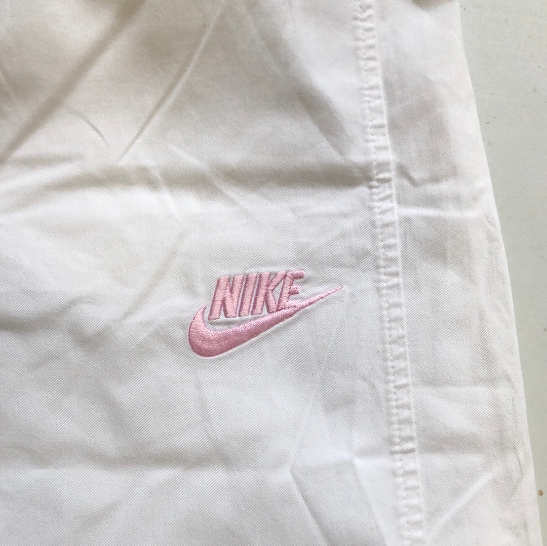 nike baggy white tracksuit bottoms