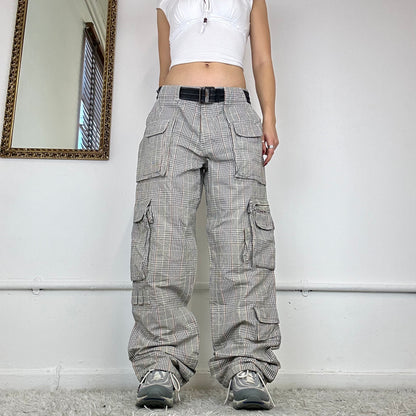 00's checkered cargo trousers