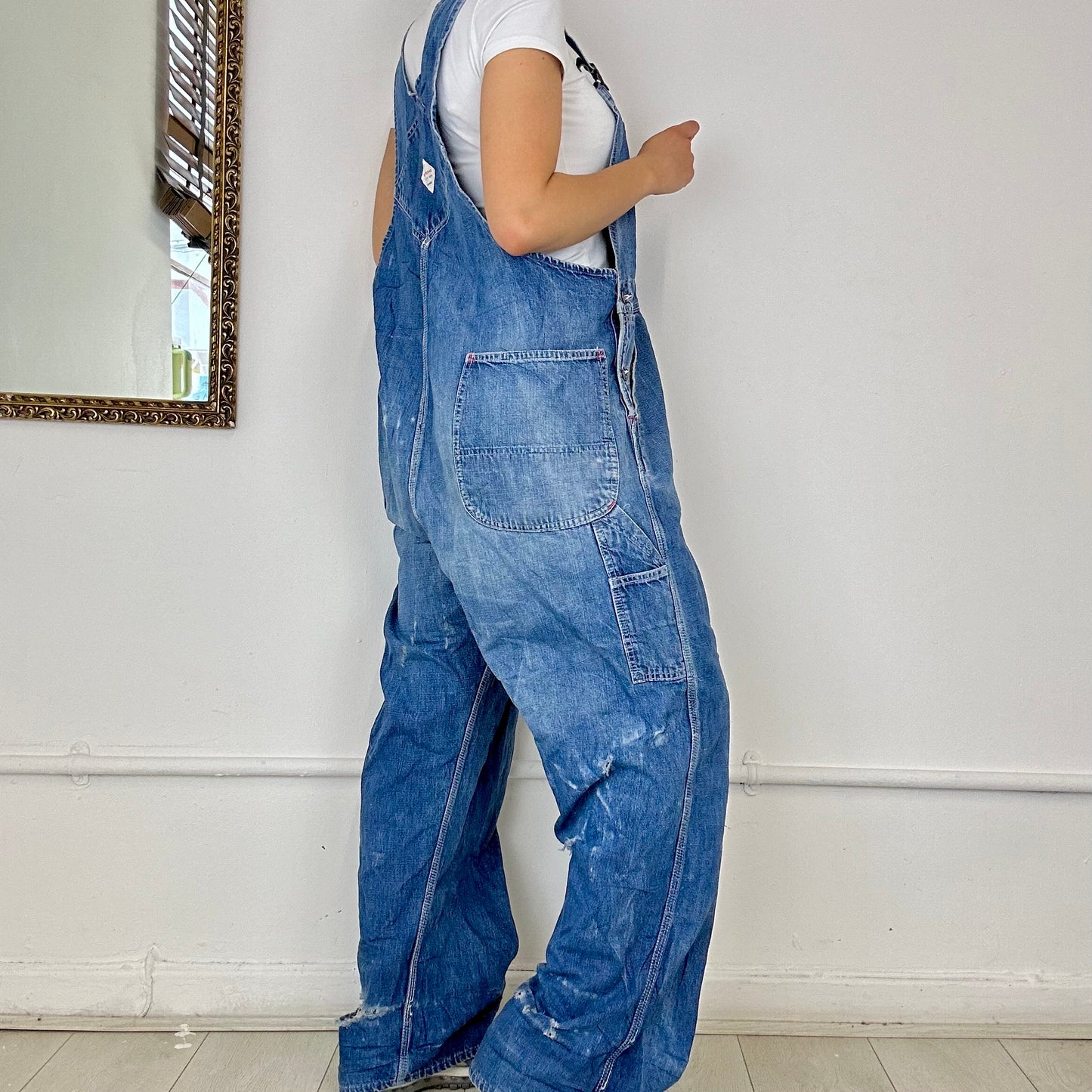 vintage blue denim dungarees