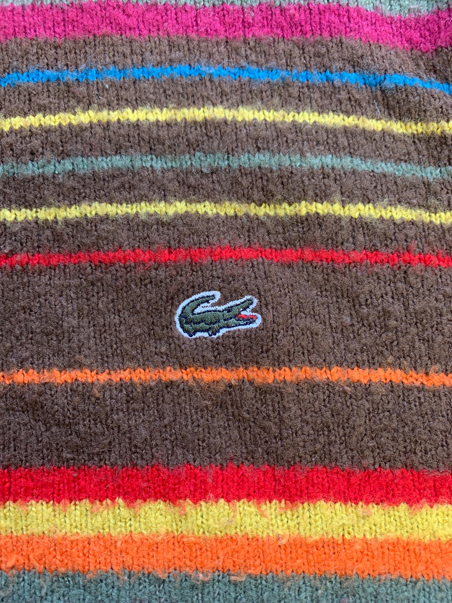 lacoste colourful zip up knitted jumper