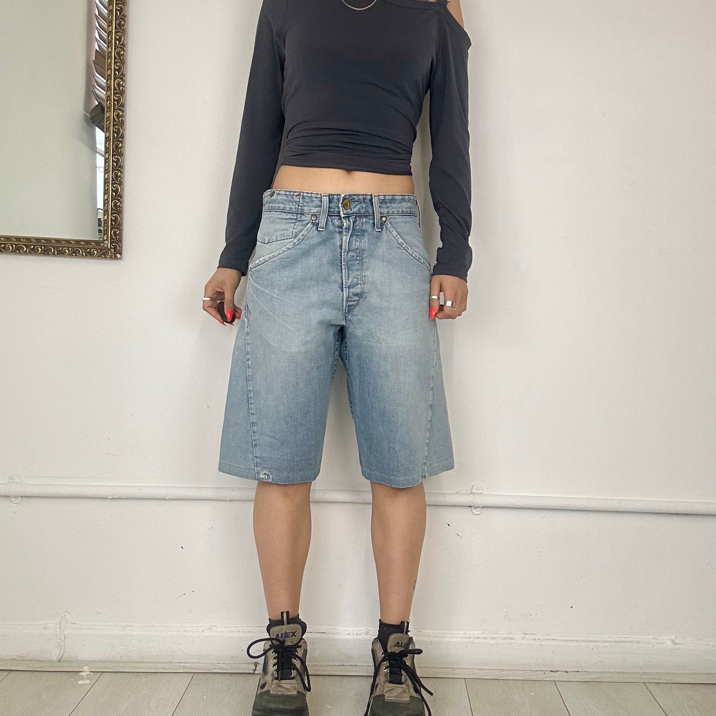 levi’s long denim shorts